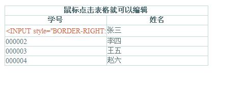 jQuery一步一步实现跨浏览器的可编辑表格，支持IE、Firefox、Safari、